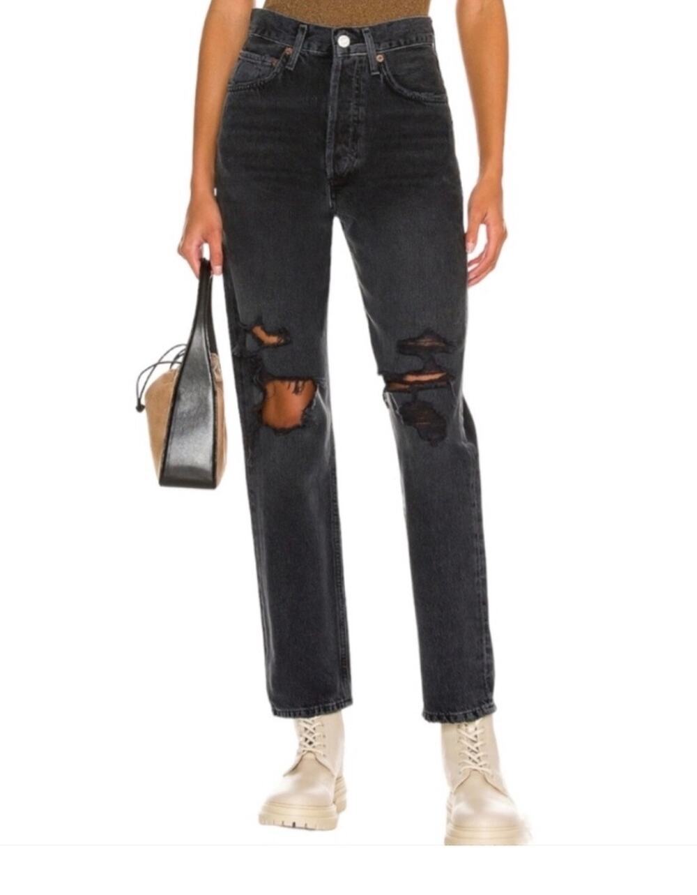 Agolde 90's Mid Rise Distressed Jeans - Size 27